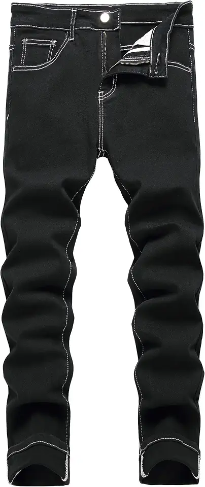 Men's Slim Fit Stretch Jeans Ripped Skinny Jeans for Men, Fashion Straight Leg Comfort Flex Waist Cargo Denim Pants