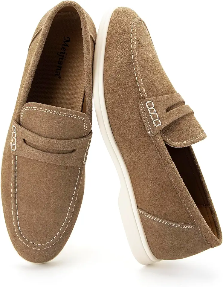 Men's Tan Suede Loafers