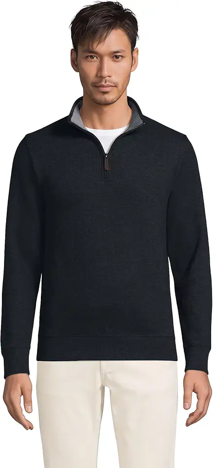 Lands' End Bedford Rib Quarter Zip Pullover Sweater