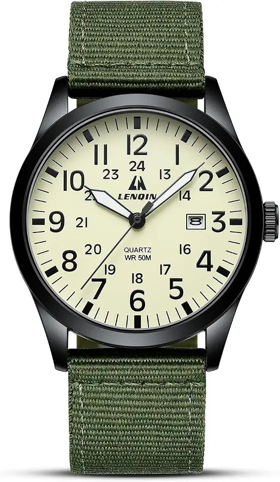 LN LENQIN Mens Watches Military Sport Analog Quartz Watch for Men