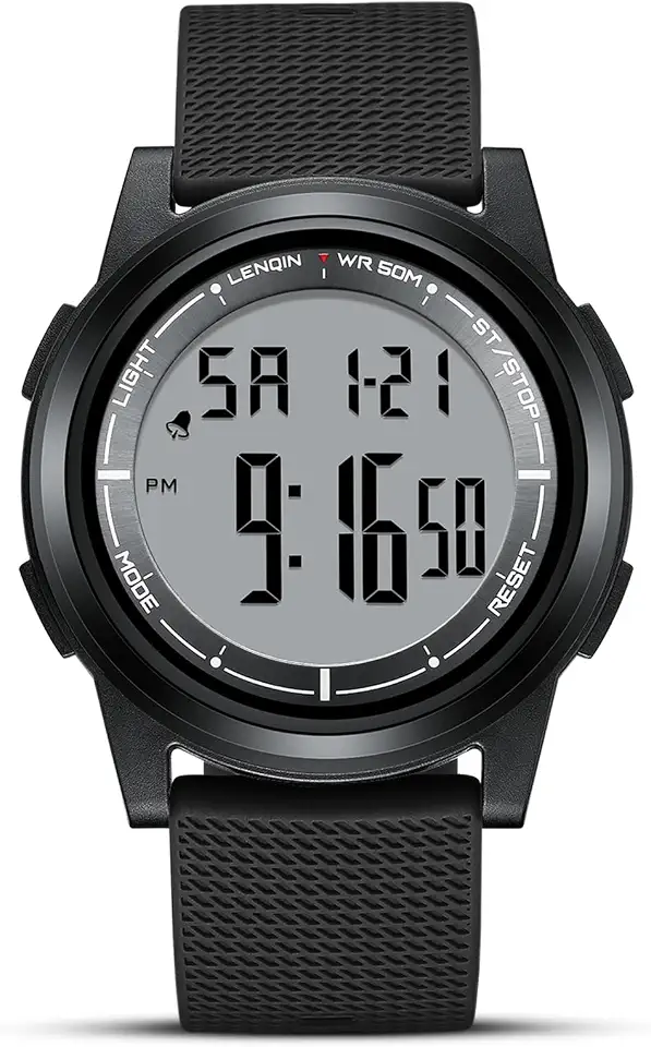 Men's Matte Black Digital Sports Watch