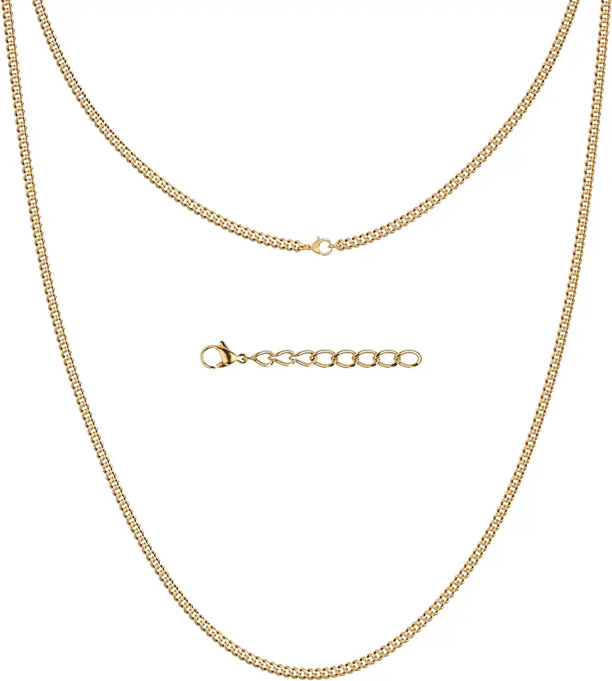 Silvadore Gold/Silver Chain for Men Necklace (2/4/6mm) - Stainless Steel Cuban Link Chain for Men (18K/925 Plated) - Thin, Non-Tarnish & Waterproof Jewelry - GIFT-READY - (18/20/22/24 Inch)