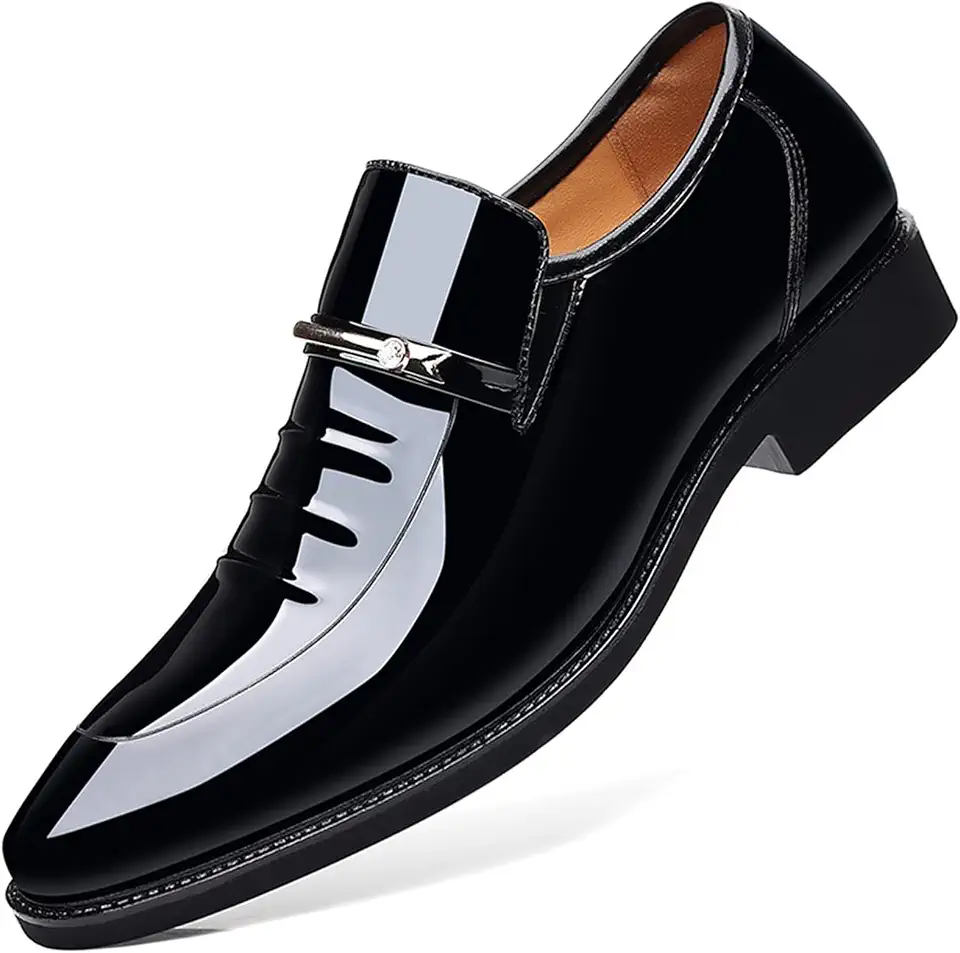 Men's Black Patent Leather Evening Dress Shoes