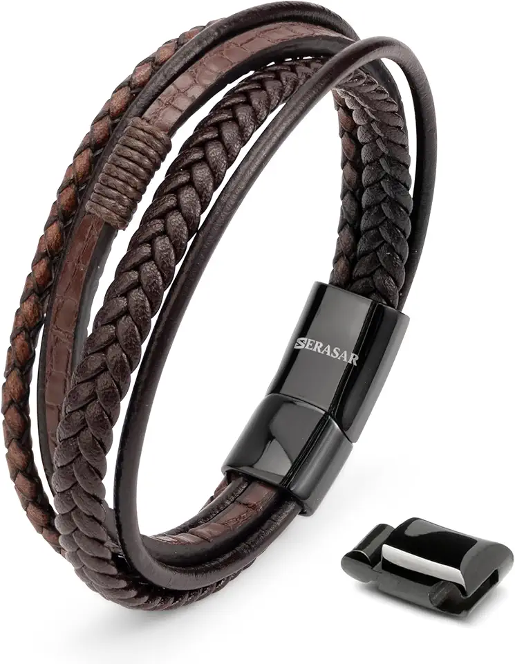 Men's Brown Leather Wrap Bracelet