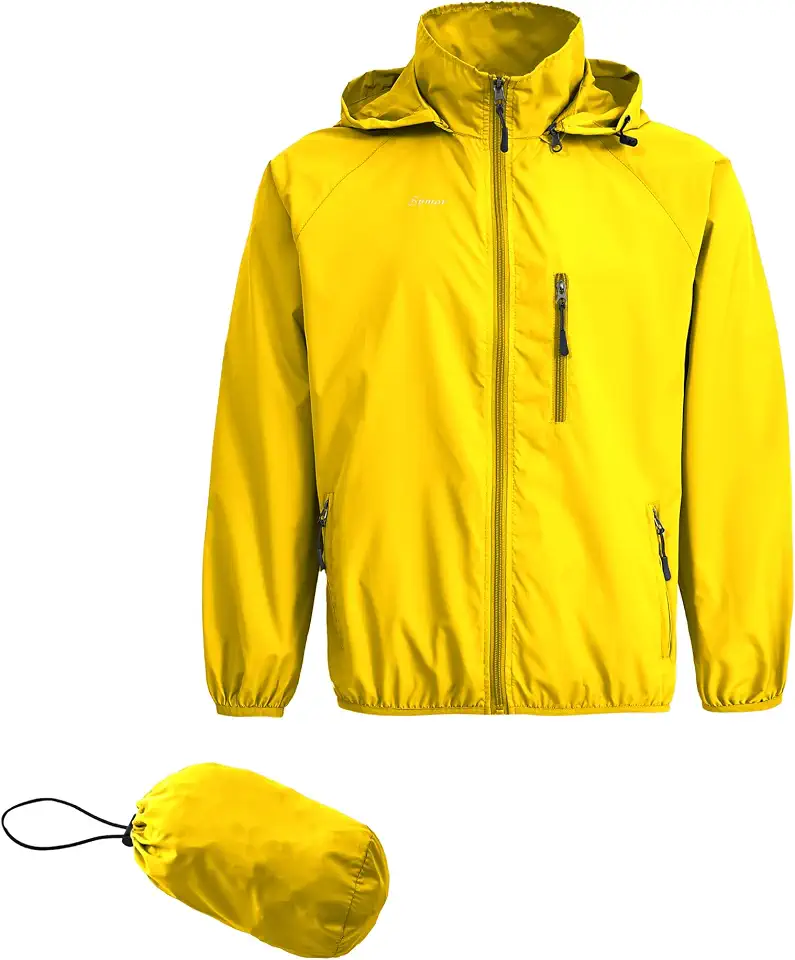 Men's Lightweight Waterproof Jacket Packable Windbreaker