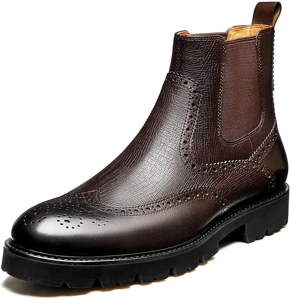 Men's Chelsea Boots Wingtip Leather Dress Boots