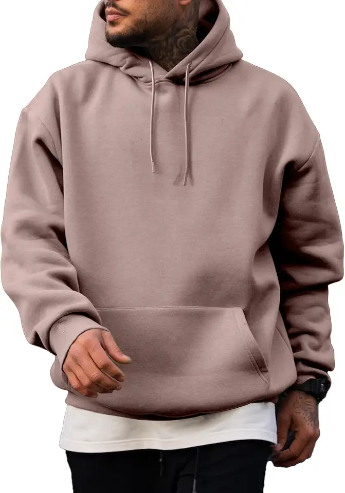 Global Recycled Standard JMIERR Mens Fleece Lined Oversized Hoodie Pullover Sweatshirts