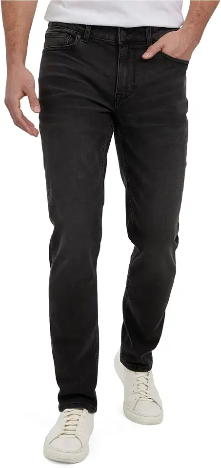 DKNY Bedford 男款修身牛仔褲 - 錐形腿部彈性牛仔褲,經典 5 口袋款式 | 男款修身牛仔褲