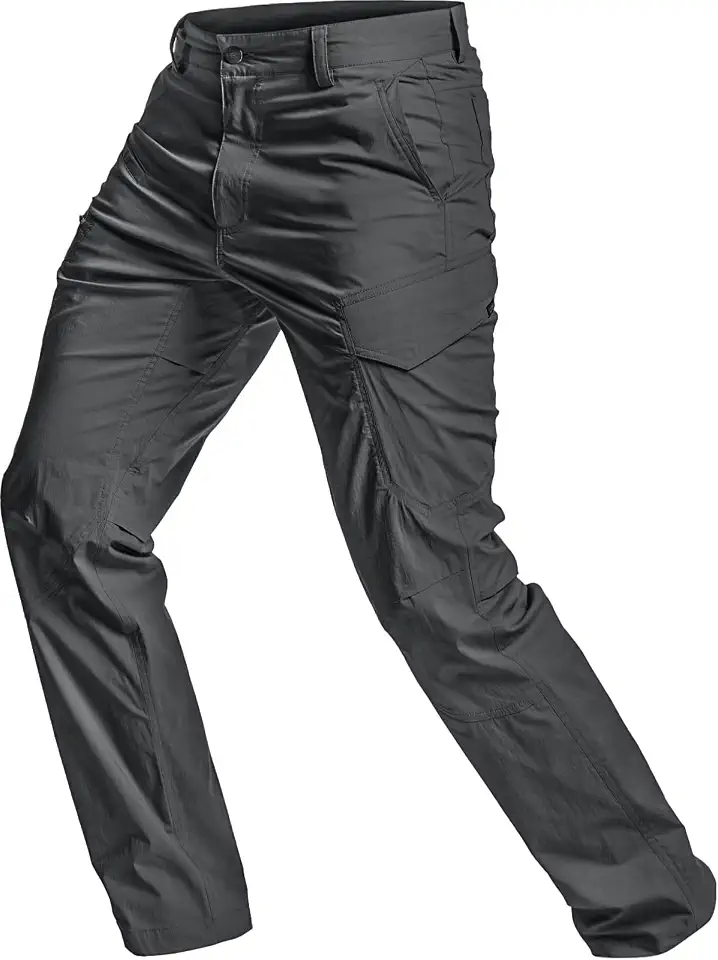 CQR Men's Quick Dry Tactical Pants, Water Resistant Outdoor Pants, Lightweight Stretch Cargo Work Hiking Pants