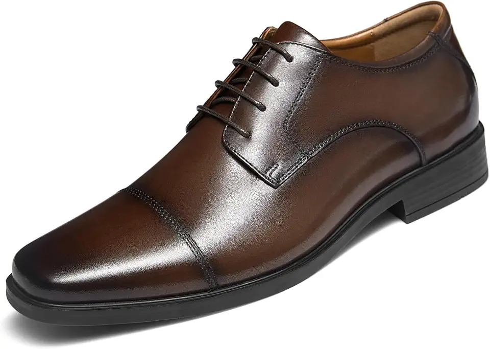 Men's Dark Brown Leather Oxford Dress Shoes