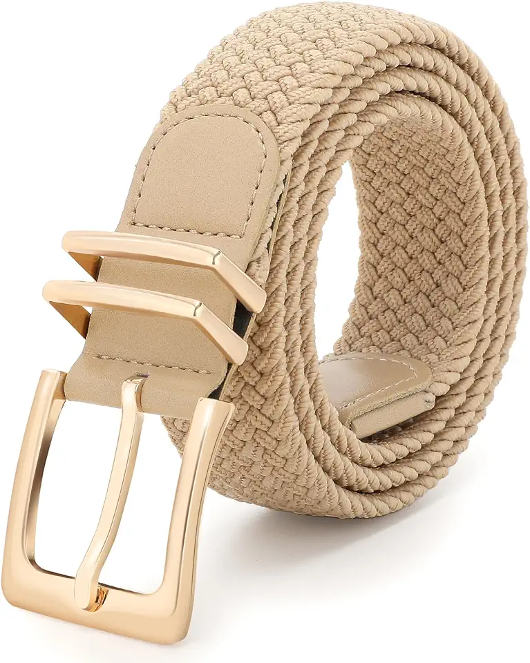Global Recycled Standard JASGOOD Women Braided Woven Elastic Stretch Belt Men Golf Web Casual Belt for Pants Jeans