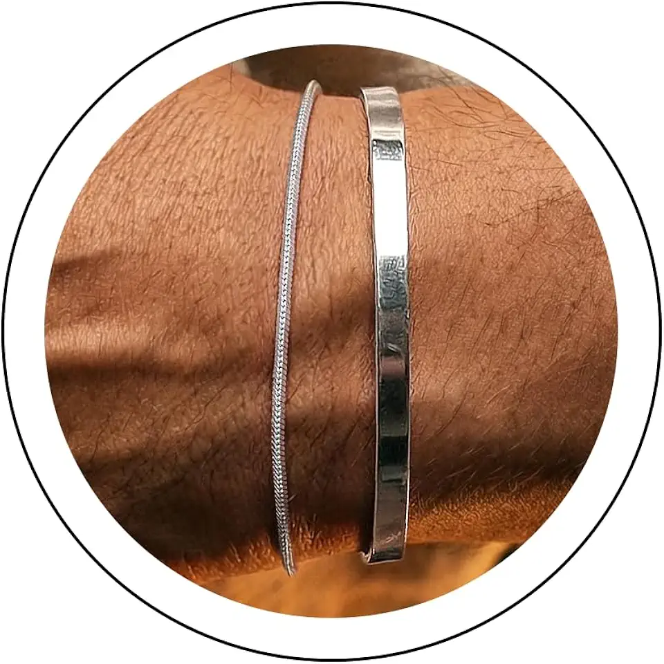 Men's Minimalist Silver Beaded Bracelet