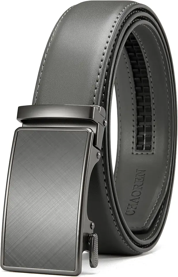 CHAOREN Mens Leather Ratchet Belt - 1 3/8" for Dress Pants