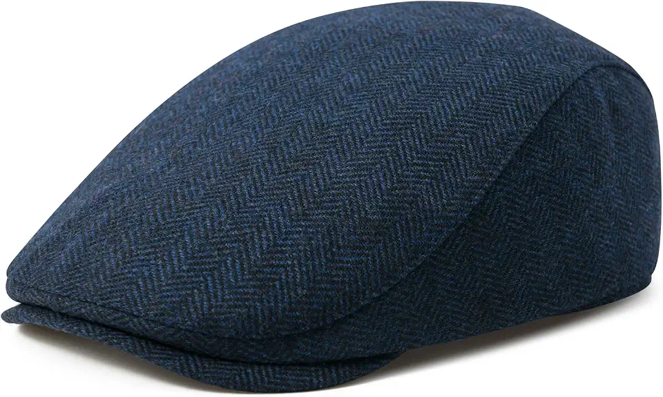 FEINION Men Wool Blend Flat Cap Tweed Newsboy Ivy Hat
