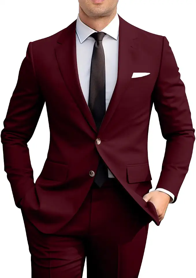 Global Recycled Standard Men's 2 Piece Suit - Solid Jacket & Pants Set