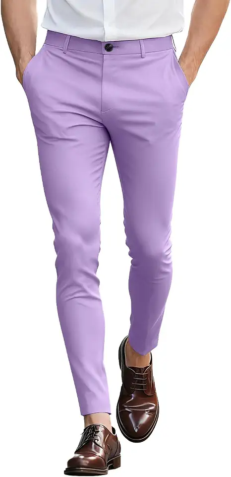 GINGTTO Mens Dress Pants Slim Fit Stretch Flat Front Chino