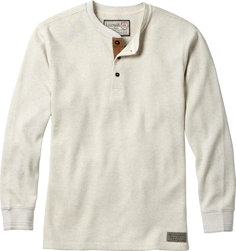 Legendary Whitetails Mens Henley Long Sleeve Thermal Heavyweight Shirt