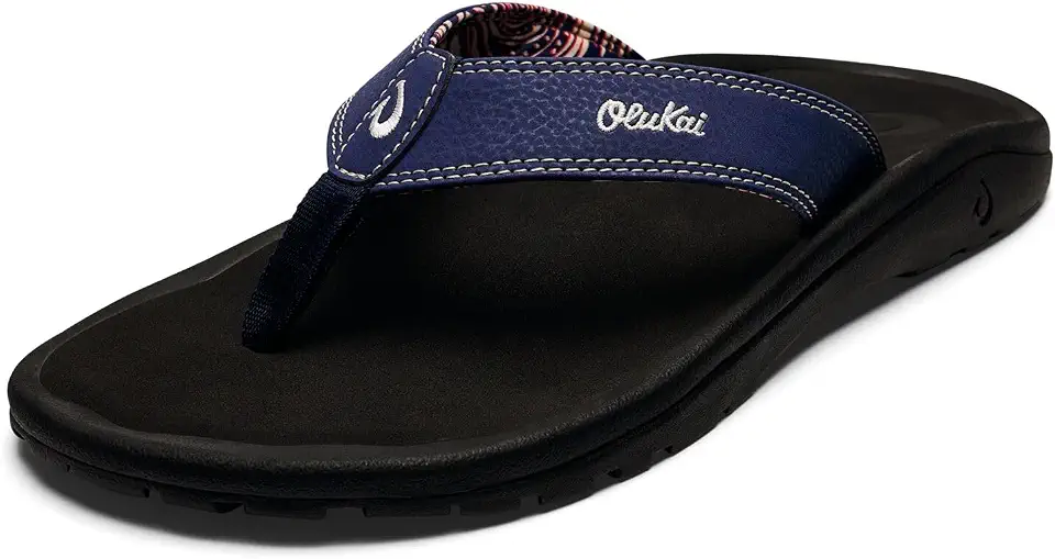 OluKai Ohana Men's Sandals, Water Resistant Flip Flops with Arch Support