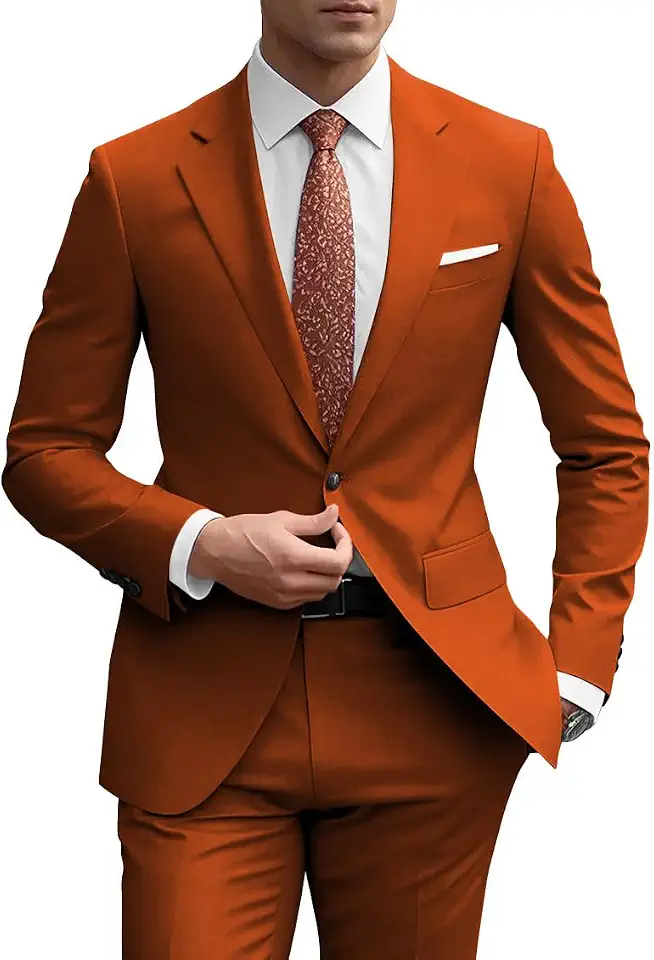 HUUTOE Mens Suits Regular Fit 2 Piece Slim Fit Suits for Men Wedding Prom Suit Separates Blazer Jacket Pants Set Guest
