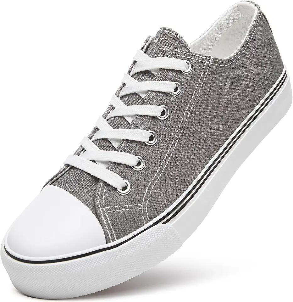 ZGR Mens Black Classic Canvas Sneakers,Low Top Tennis Lace-up Casual Shoes | Breathable canvas upper,memory foam comfort,non-slip outsole,low-top lace-up,casual,walking,travel,tennis