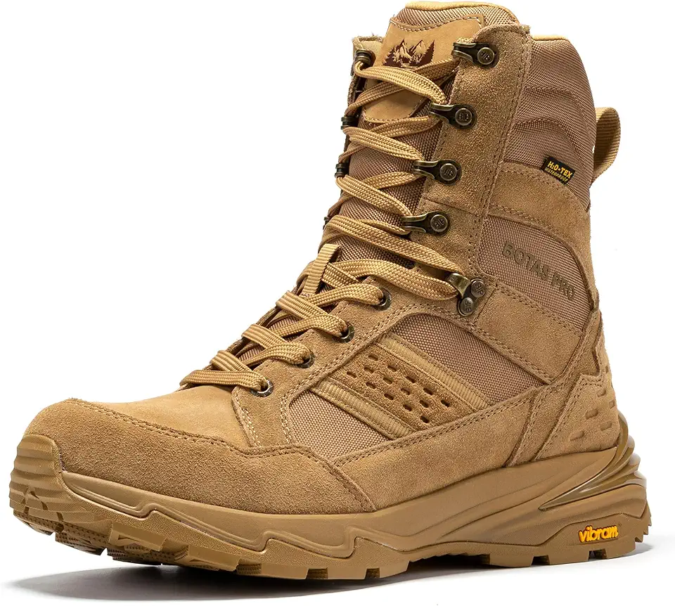 Waterproof Tactical Boots Men, Breathable Outdoor Lightweight Military Hiking Work Boots for men
