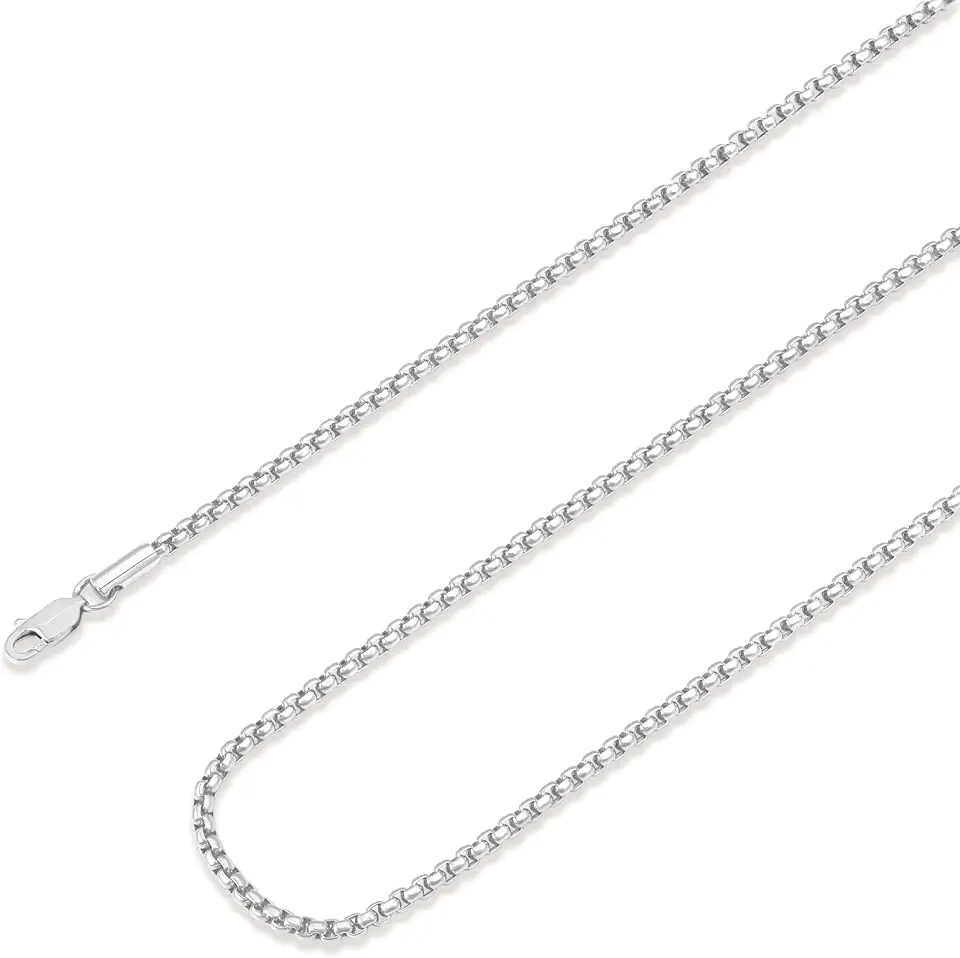 925 Sterling Silver Box Chain 2.5 Silver Necklace for Men Women