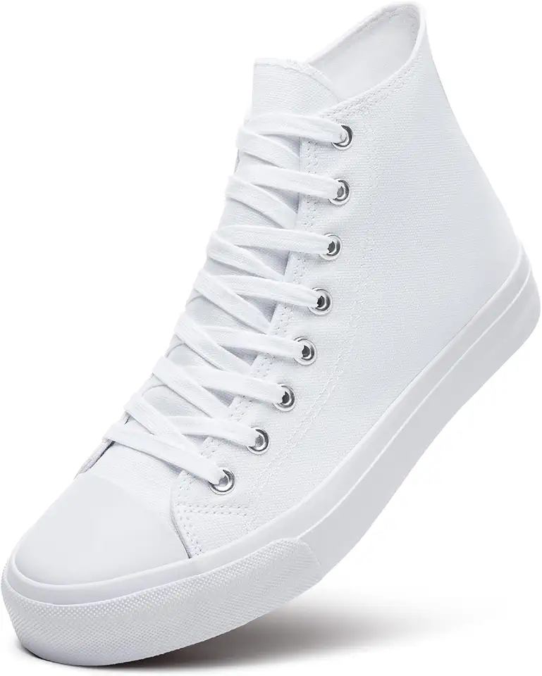ZGR Men's High Top Canvas Sneakers Lace Up Classic Casual Walking Shoes