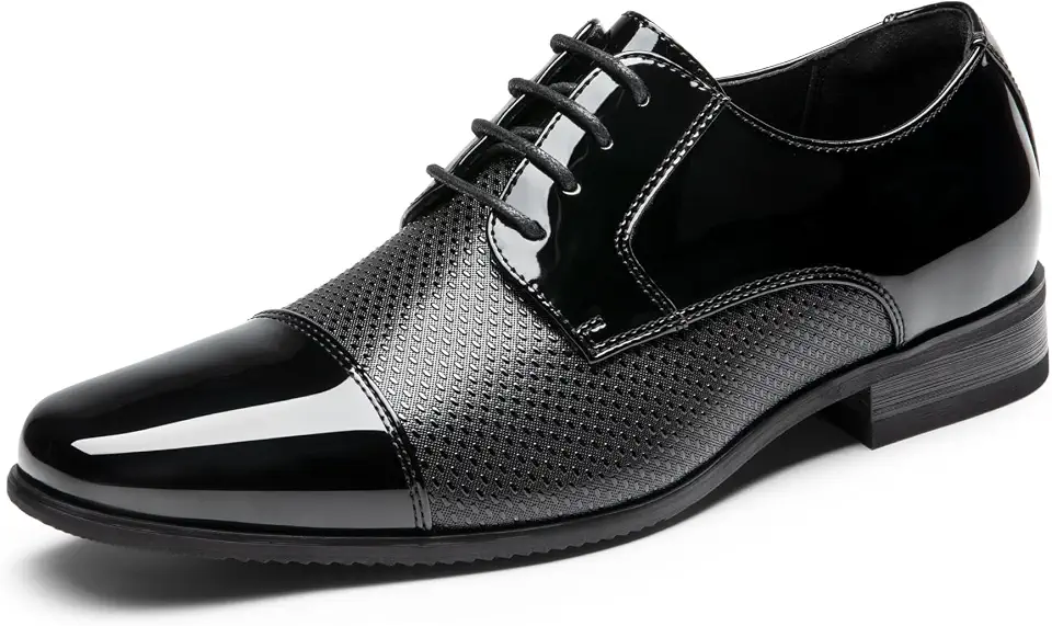 Bruno Marc Men's Patent Tuxedo Dress Formal Oxfords