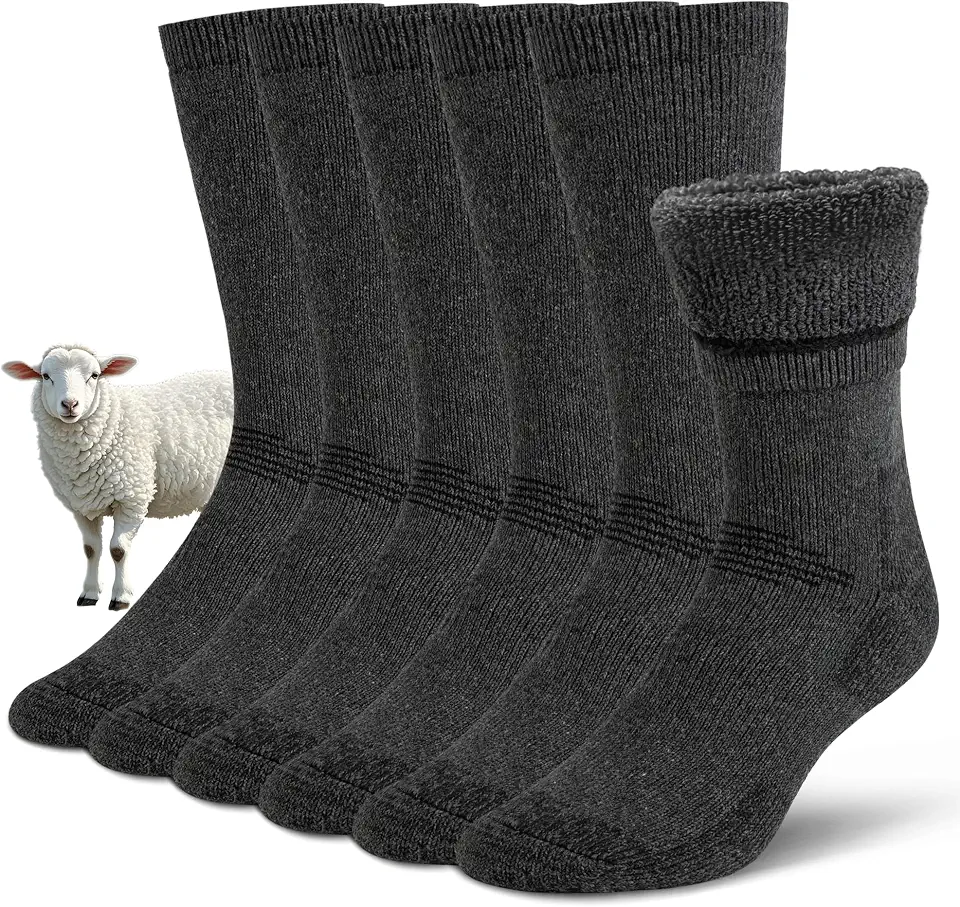 Men's Dark Grey Marled Wool Socks
