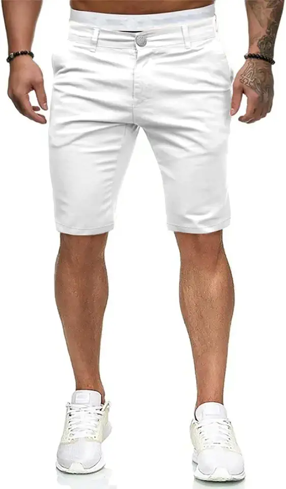 ALLABREVE Mens Flat Front Golf Short Work Dress Short with Pockets Casual Shorts Summer Beach Shorts Pants