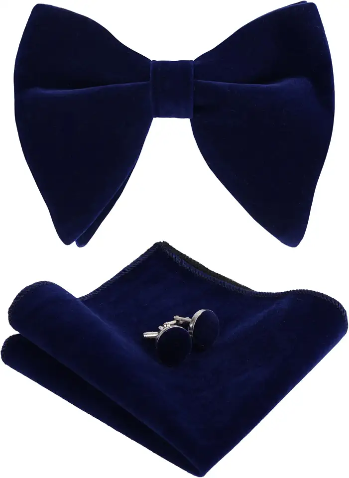 Men's Navy Velvet Bow Tie