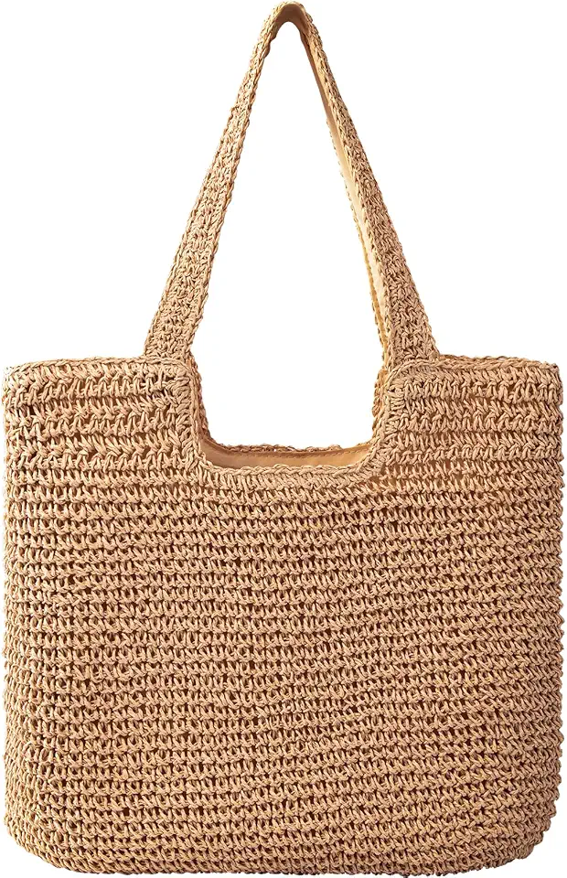 Men's Woven Straw Tote Bag