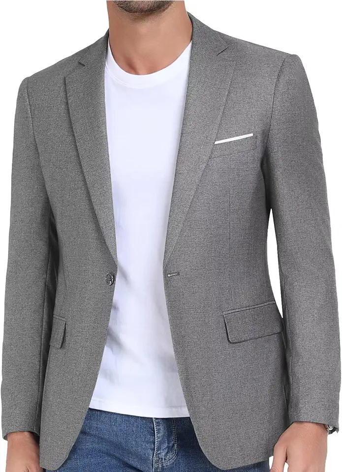 Global Recycled Standard Wehilion Mens Jacket Casual Sports Coat Wedding Lightweight Blazer | Classic Men Suit Jacket, for Wedding, Homecoming Prom, Business, One Button Casual Wear, Dinner Travel Comfort Fit