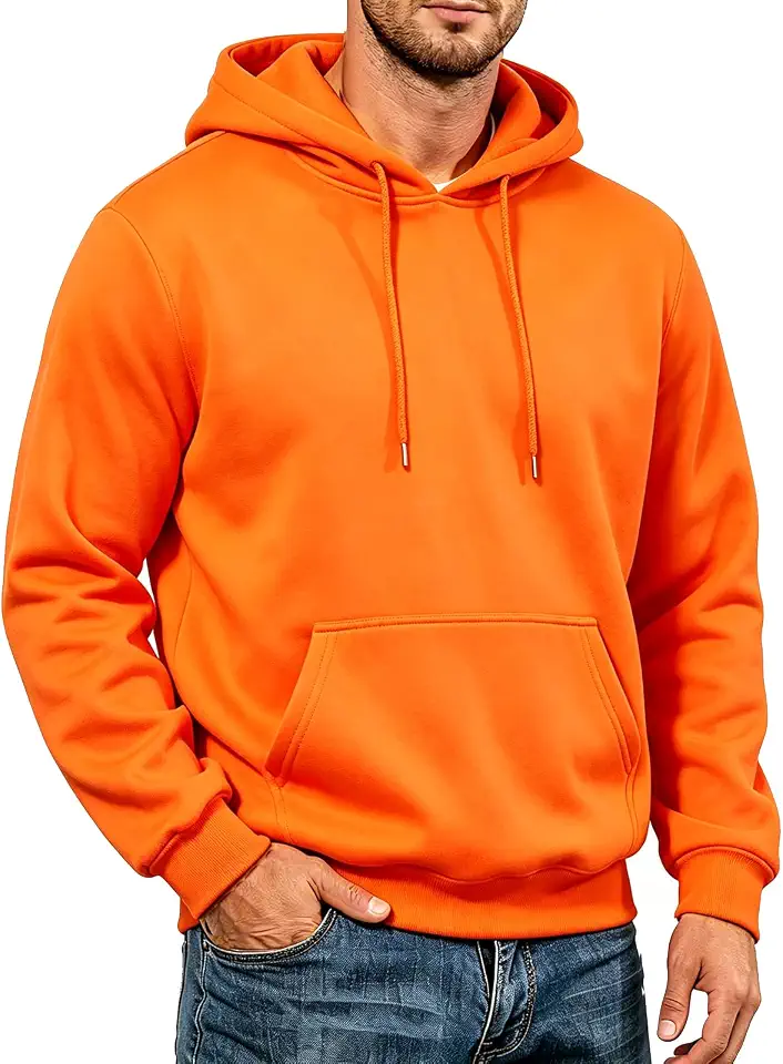 Tuveke Men's Hoodie Sweatshirt Pullover Fleece Hooded Athletic Sweat shirt For Men Hoodies Long Sleeve Kangaroo Pockets