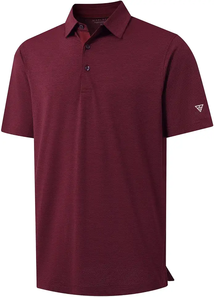 M MAELREG Golf Shirts for Men Dry Fit Short Sleeve Performance Moisture Wicking Heather Jacquard Active Mens Polo Shirts