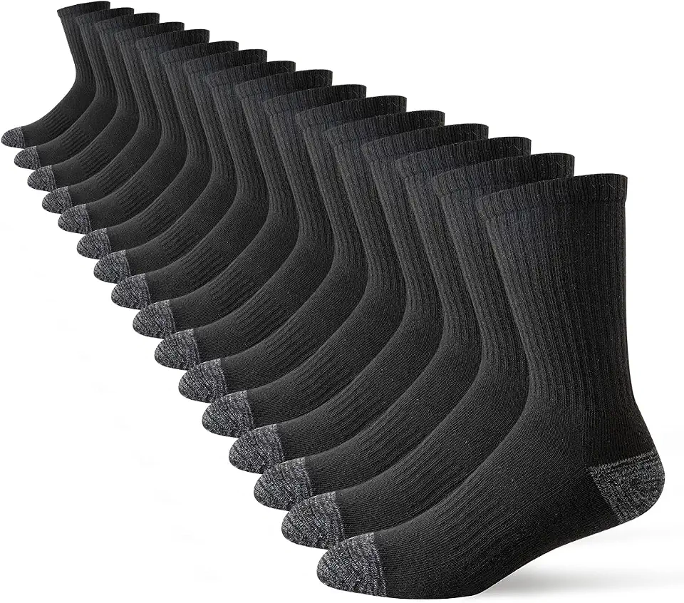 Global Recycled Standard JOYNÉE 8 Pairs Mens Crew Cushion Socks Work Athletic Running Socks Casual Breathable Socks for Men,Sock Size:10-13