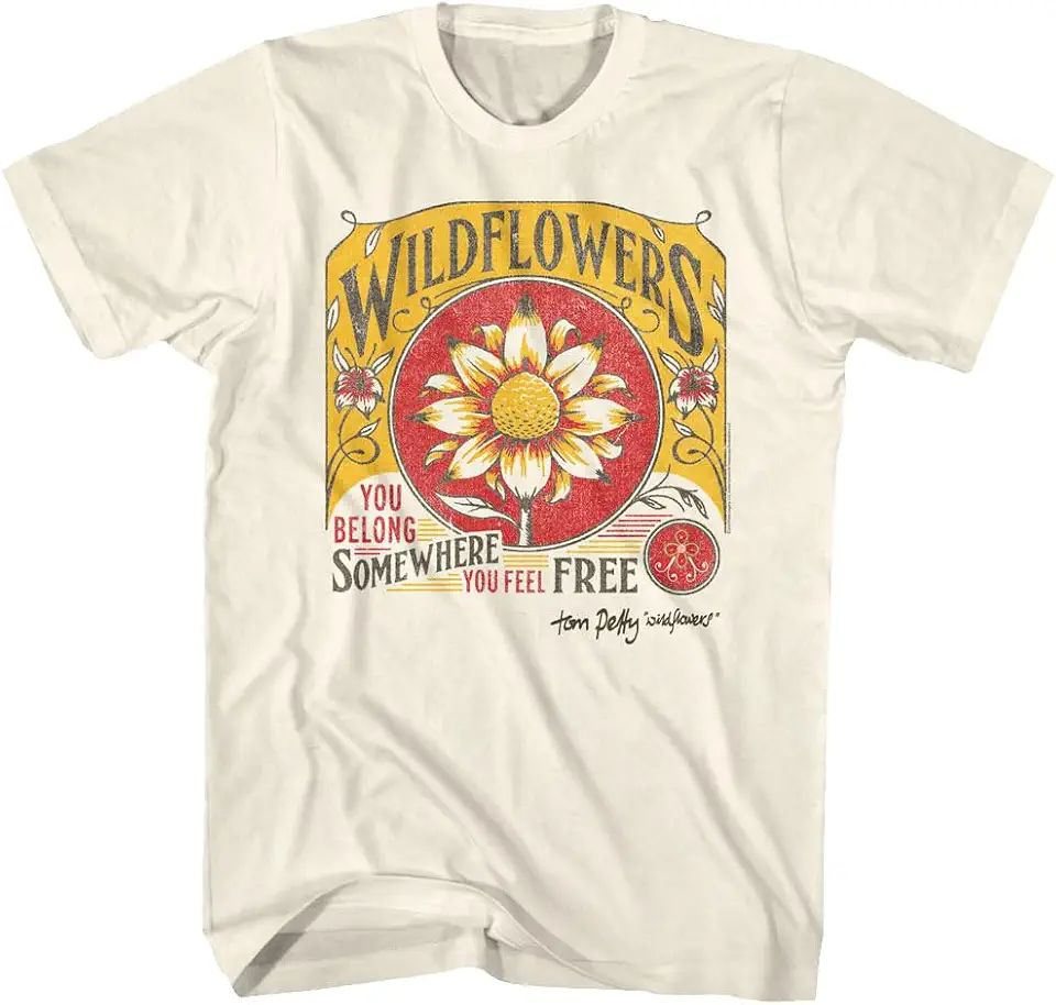 American Classics Tom Petty Wildflowers T Shirt Graphic Band Tee Natural