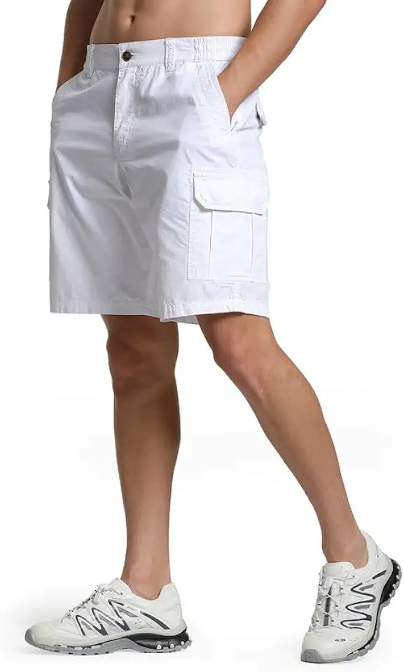 Men's Cargo Shorts 6 Pockets Cotton Shorts Work Casual Hiking Shorts