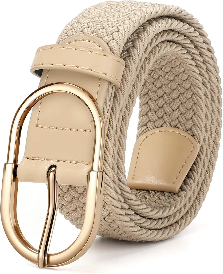 Global Recycled Standard WHIPPY Braided Woven Stretch Belt Women Men Web Casual Unisex Mixed Color Woven Elastic Golf Belts for Jeans Pants