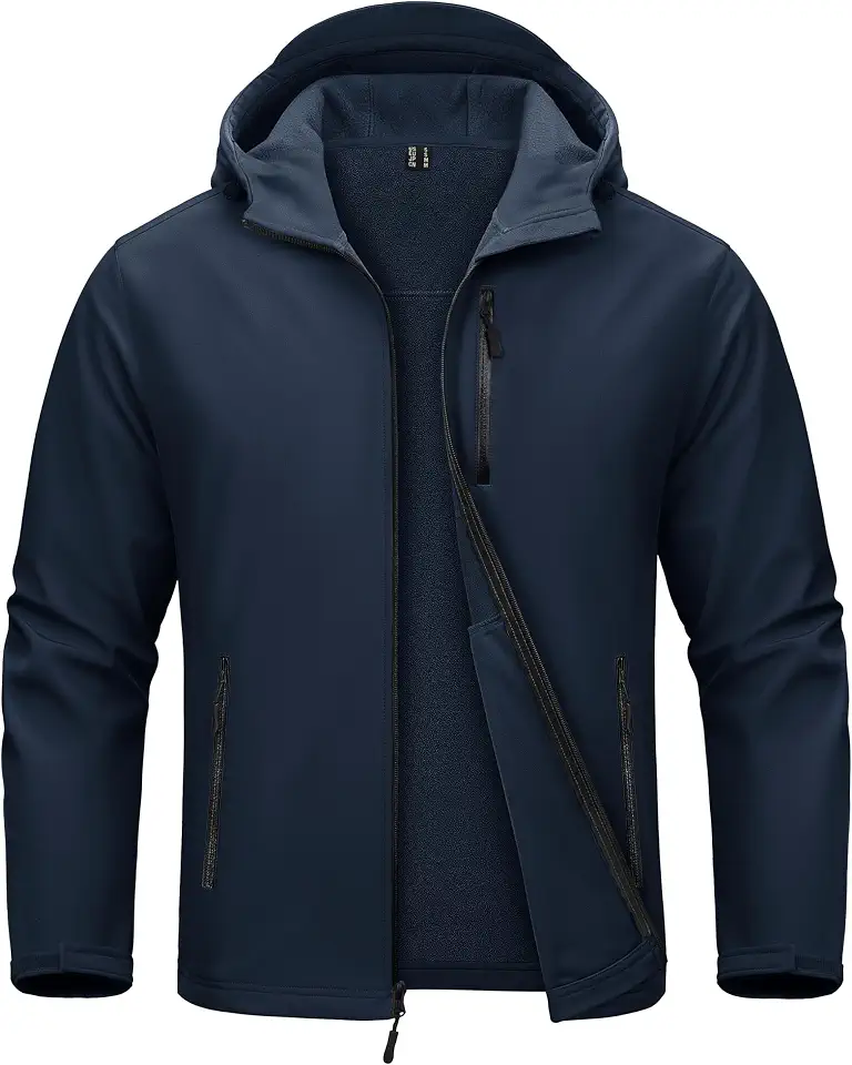 MAGCOMSEN Men's Jacket Waterproof Fleece Lightweight Softshell Rain Coat