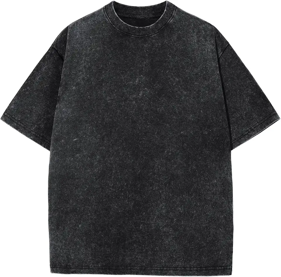 ClimatePartner Verified Men's Oversized Cotton T-Shirts Loose Fit Vintage Washed Tee Unisex Short Sleeve Casual Shirts Tops