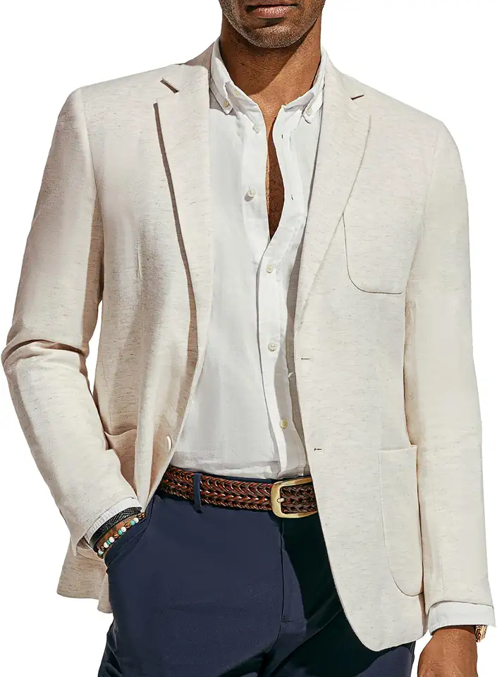 PJ PAUL JONES Mens Blazer Linen Casual Sport Coats Lightwieght Suit Jacket