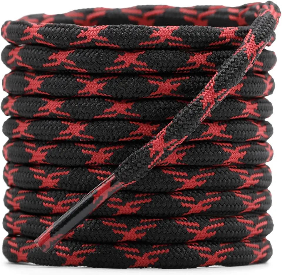 DELELE Round Hiking Boot Laces: 2 Pairs Outdoor Heavy Duty Work Shoe Laces