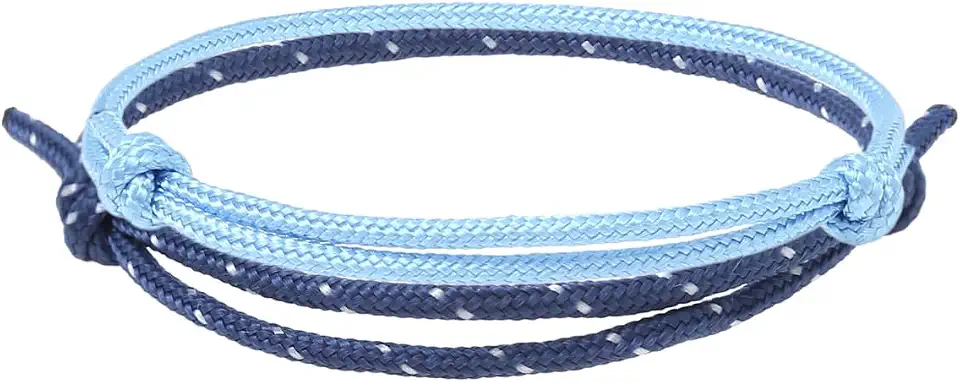 ClimatePartner Verified Made by Nami 2 Pcs Braided Rope Bracelet for Men and Women Waterproof & Adjustable Nautical Rope Bracelet Set of 2 Summer and Beach Accessories for Surfers