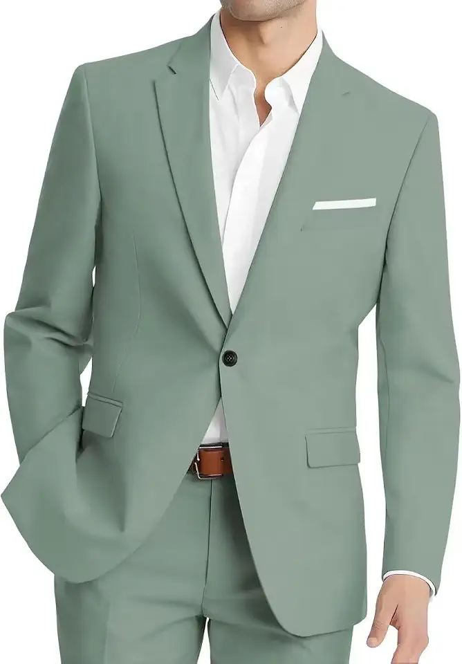 HUUTOE Mens Suits Regular Fit 2 Piece Slim Fit Suits for Men Wedding Prom Suit Separates Blazer Jacket Pants Set Guest