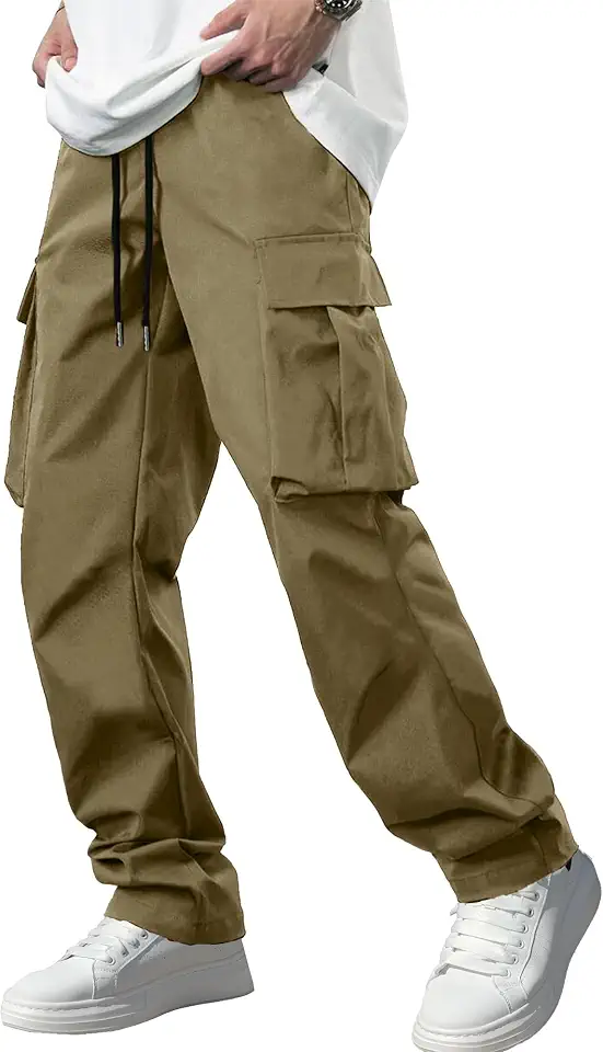 Comdecevis Men's Casual Cargo Pants Tactical Work Pants with Pockets