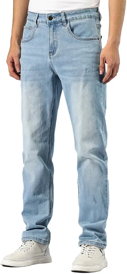 GAIAKOU Mens Jeans for Men Fashion Slim fit Men's Work Pants Loose Stretch Straight Leg Mens Regular Relaxed Baggy Stretchy