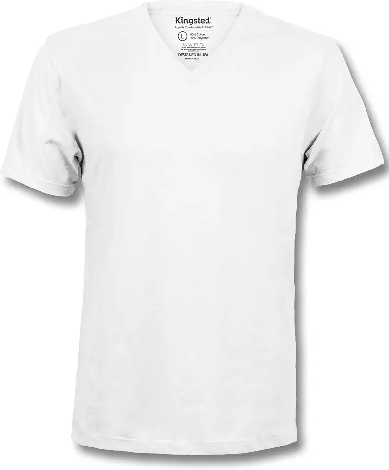 Kingsted Mens V Neck T Shirts - Super Soft Classic Fit Lightweight Tees | Short-Sleeve Tagless V-Neck T-Shirts for Men - Classic Regular Fit V Neck Shirts - Built to Last Cotton Blend V Neck T Shirt