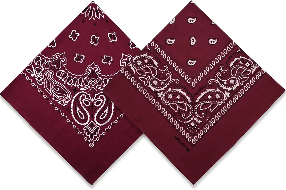 Men's Burgundy Paisley Neckerchief Bandana