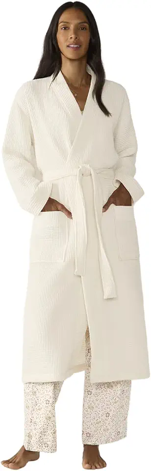 Coyuchi Unisex Organic Waffle Robe, 100% Organic Turkish Cotton Spa Robe